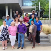 The 1890-Extension Disaster Education Network (EDEN) Advisory Group (AG) and EDEN delegates tour the campus of North Carolina Agricultural and Technical State University during their summer face-to-face meeting in Greensboro.
